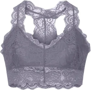 Women's Sexy Lace Bra Racerback Pull On Elegant Comfortable Bras for Every Occasions Daily Use Wire Free Bras 2025