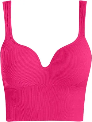 Women's Sexy Sports Bra Sports Bras Yoga Running Seamless for Large Bust One Piece Breathable Push Up Full Coverage