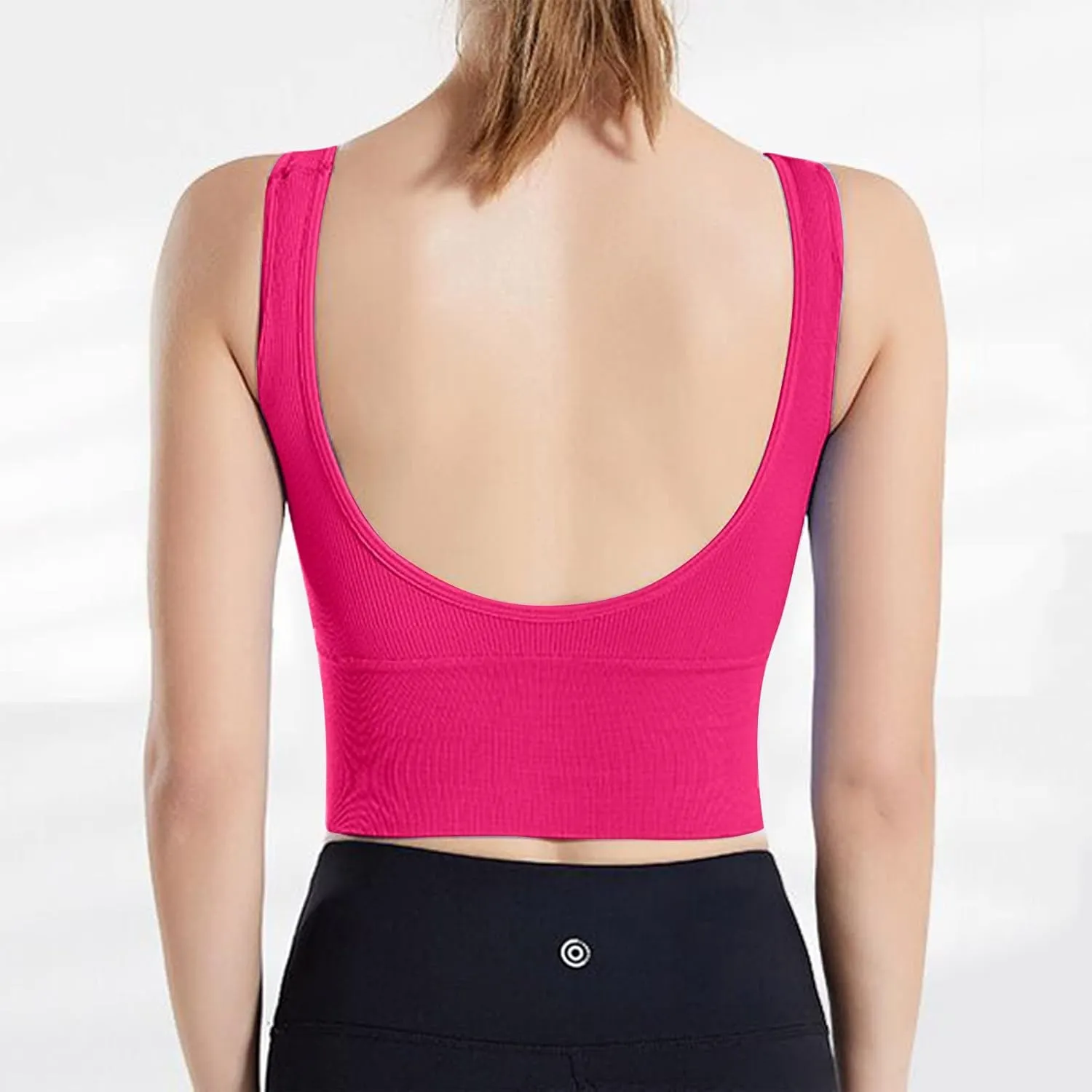 Women's Sexy Sports Bra Sports Bras Yoga Running Seamless for Large Bust One Piece Breathable Push Up Full Coverage