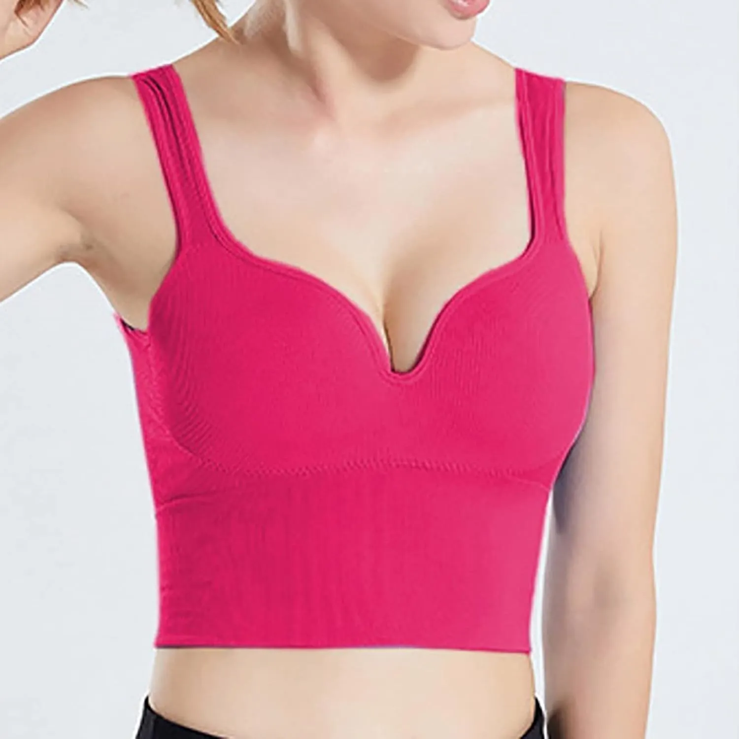 Women's Sexy Sports Bra Sports Bras Yoga Running Seamless for Large Bust One Piece Breathable Push Up Full Coverage