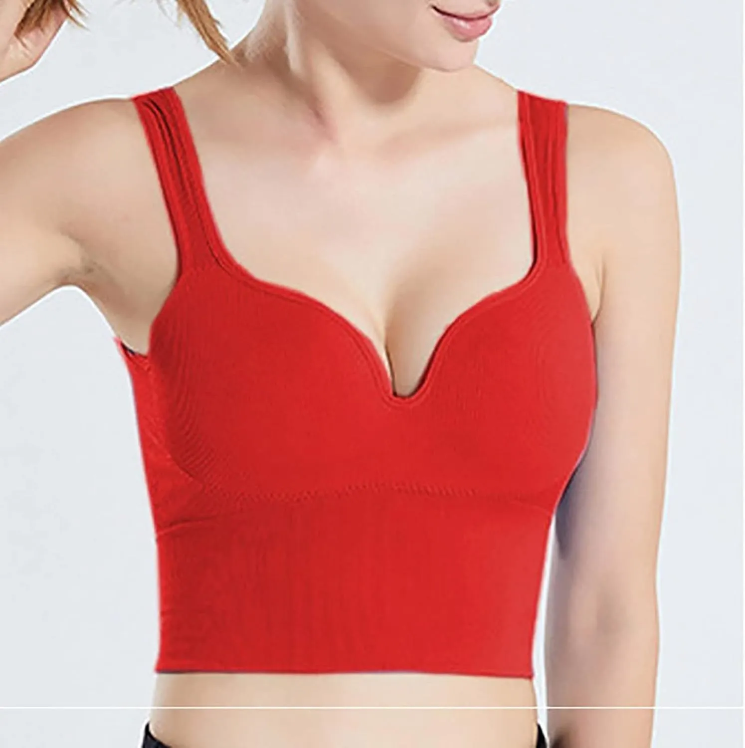 Women's Sexy Sports Bra Sports Bras Yoga Running Seamless for Large Bust One Piece Breathable Push Up Full Coverage