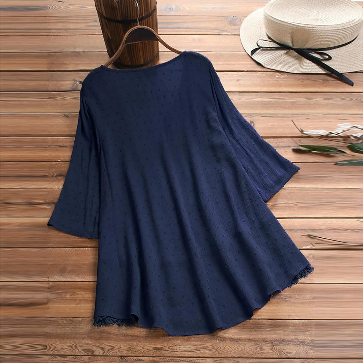 Womens Short Sleeve Linen Shirts Casual Round Neck Oversized T Shirt Embroidery Loose Fit Summer Tee Tops