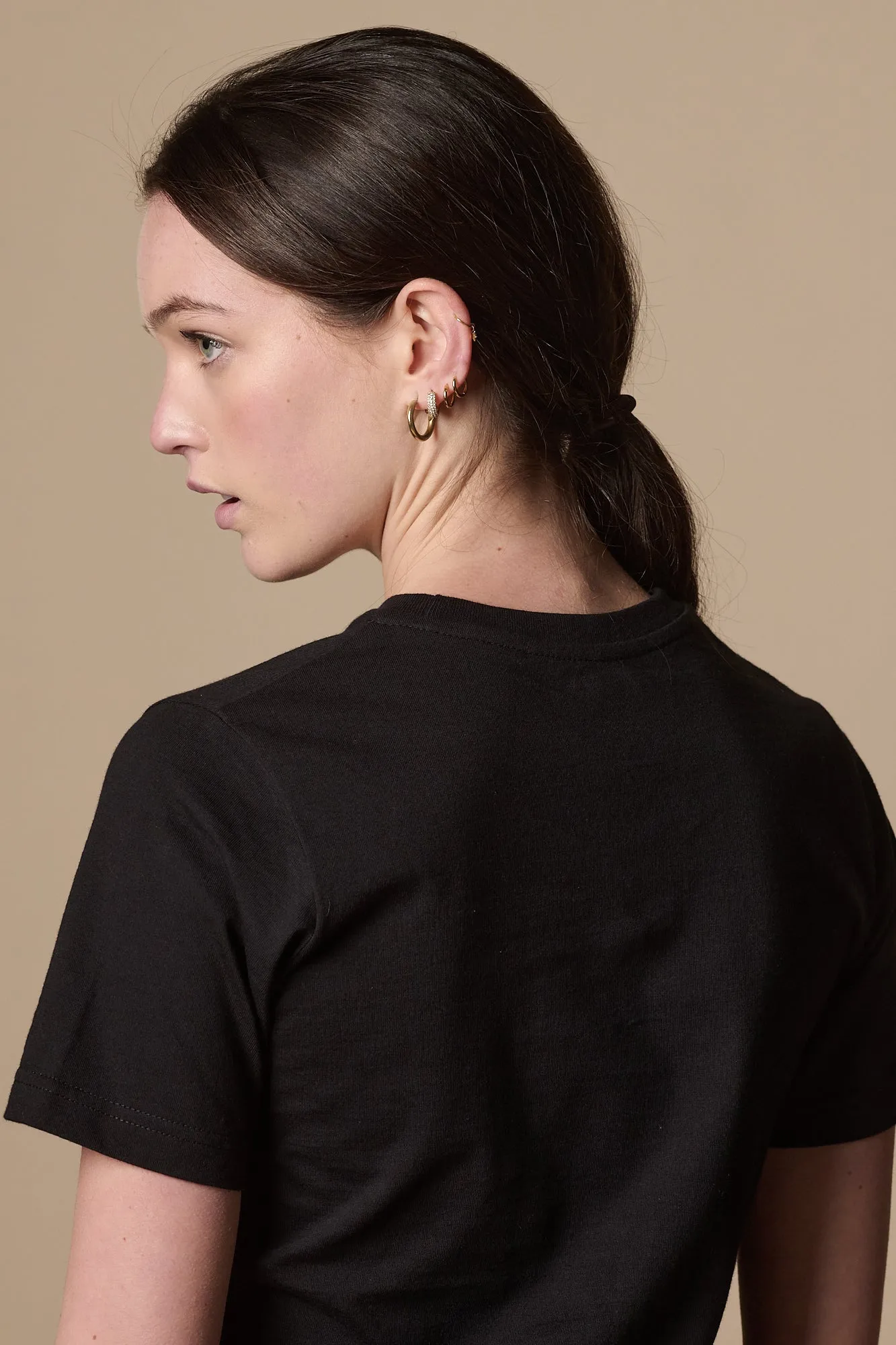 Womens Short Sleeve T Shirt Plastic Free - Black
