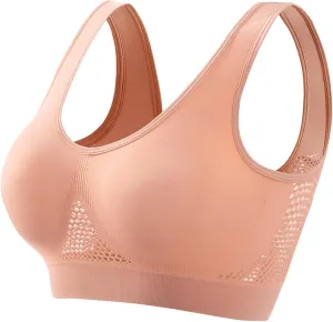 Womens Sports Bra Seamless Wirefree Breathable Yoga Bra Comfort Sleep Bra Workout Women Bras Wireless Front