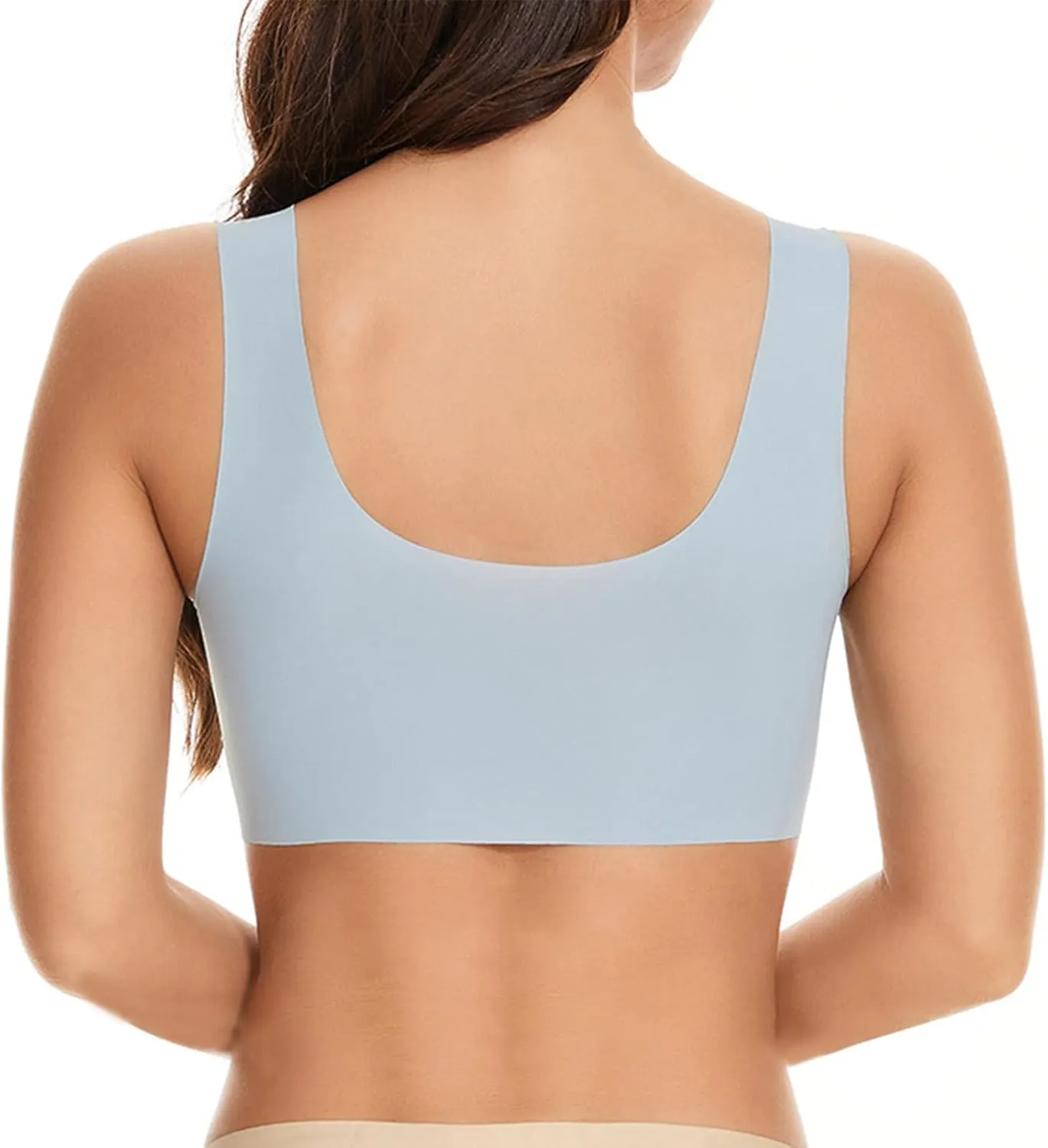 Womens Sports Thin Bralette with Mesh Panel Padded Cups Breathable Supportive Wear Comfortable Wireless Tank Top Bras