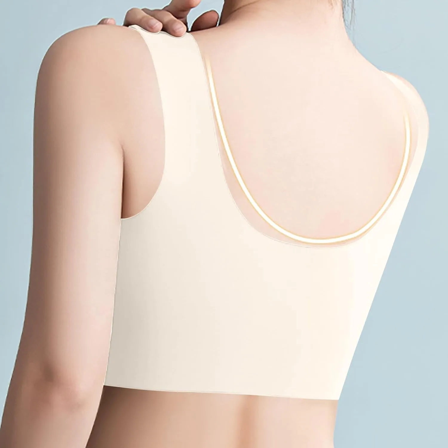 Womens Sports Thin Bralette with Mesh Panel Padded Cups Breathable Supportive Wear Comfortable Wireless Tank Top Bras