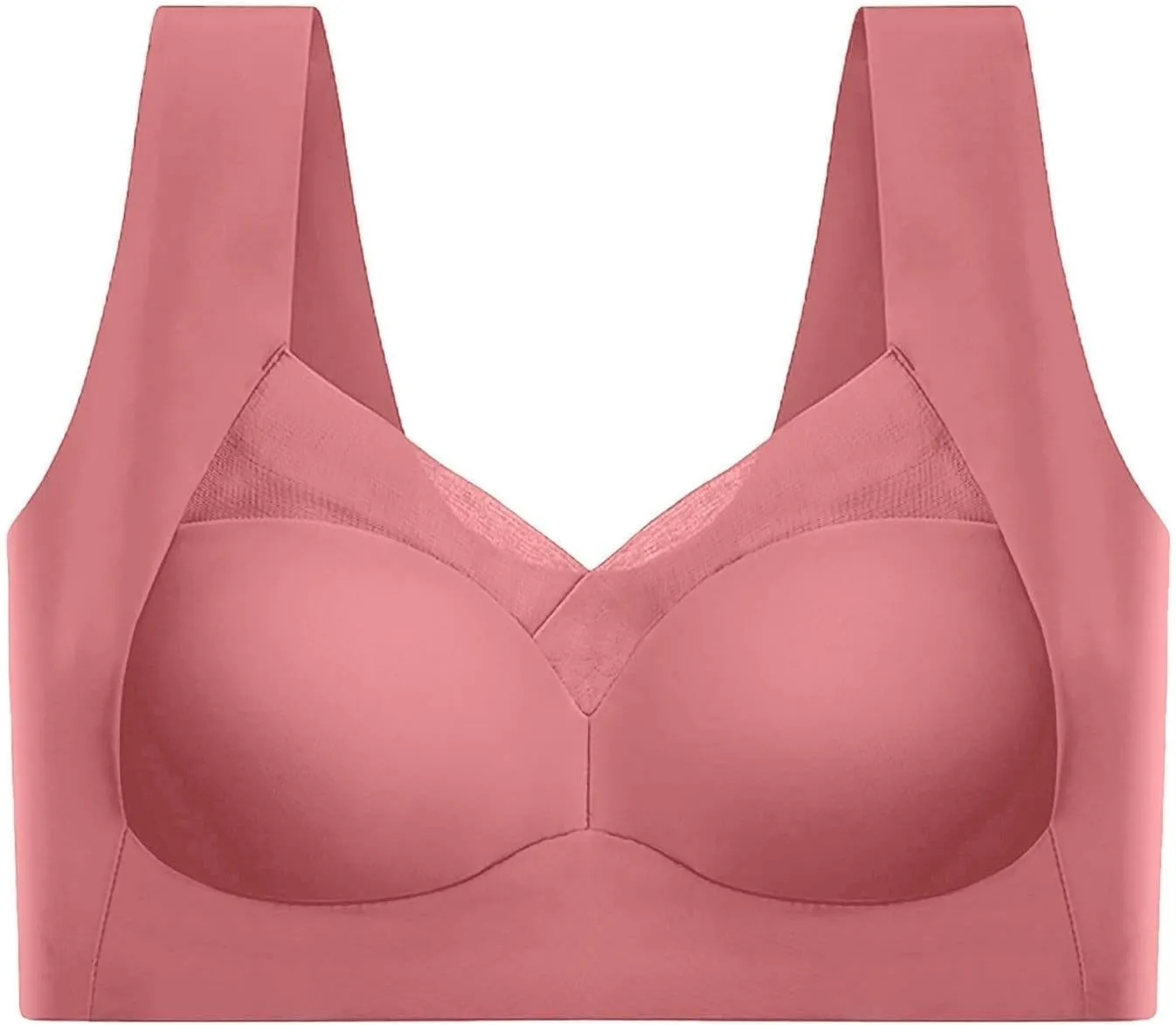 Womens Sports Thin Bralette with Mesh Panel Padded Cups Breathable Supportive Wear Comfortable Wireless Tank Top Bras