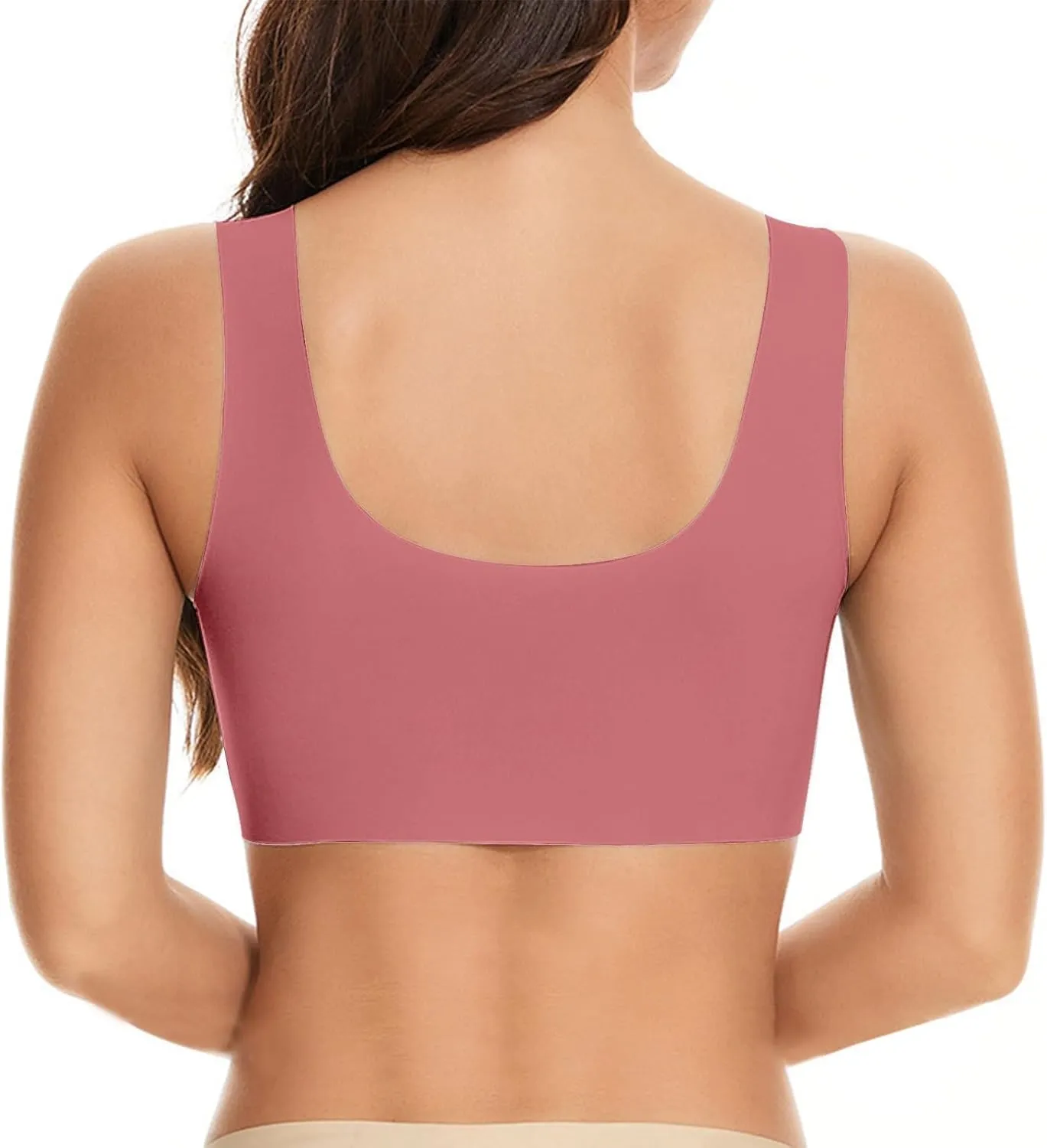 Womens Sports Thin Bralette with Mesh Panel Padded Cups Breathable Supportive Wear Comfortable Wireless Tank Top Bras