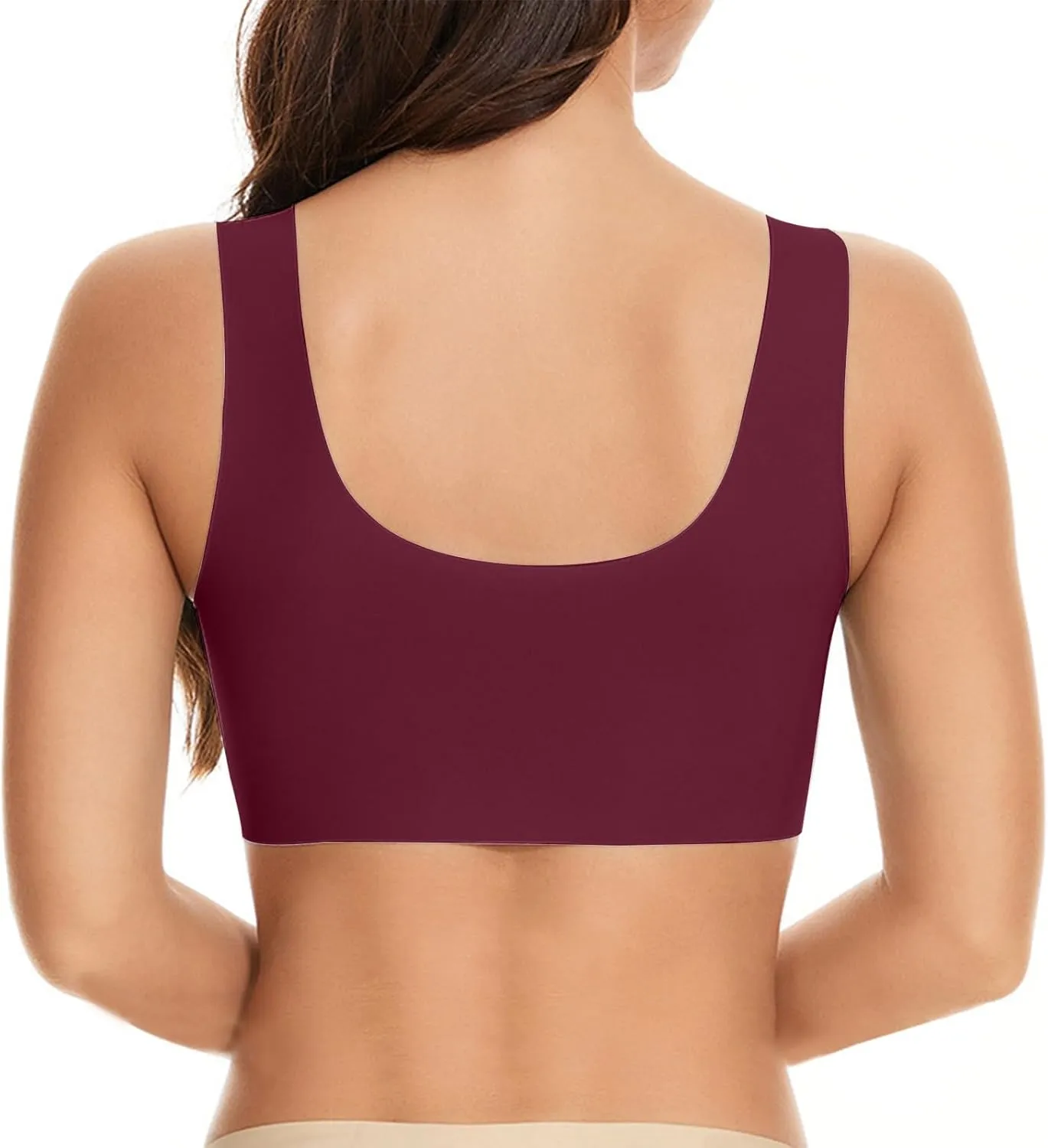 Womens Sports Thin Bralette with Mesh Panel Padded Cups Breathable Supportive Wear Comfortable Wireless Tank Top Bras