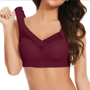 Womens Sports Thin Bralette with Mesh Panel Padded Cups Breathable Supportive Wear Comfortable Wireless Tank Top Bras