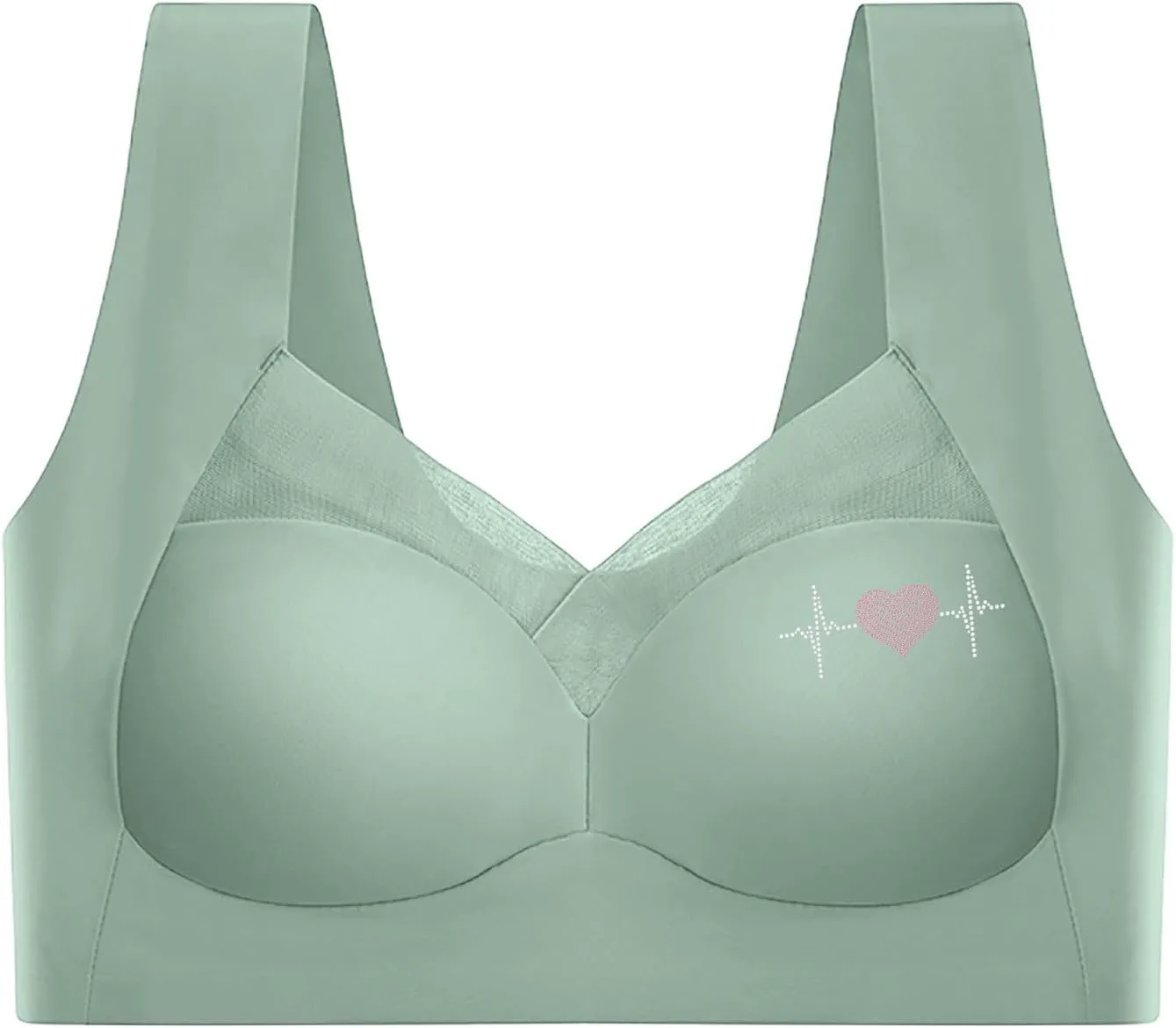Womens Sports Thin Bralette with Mesh Panel Padded Cups Breathable Supportive Wear Comfortable Wireless Tank Top Bras