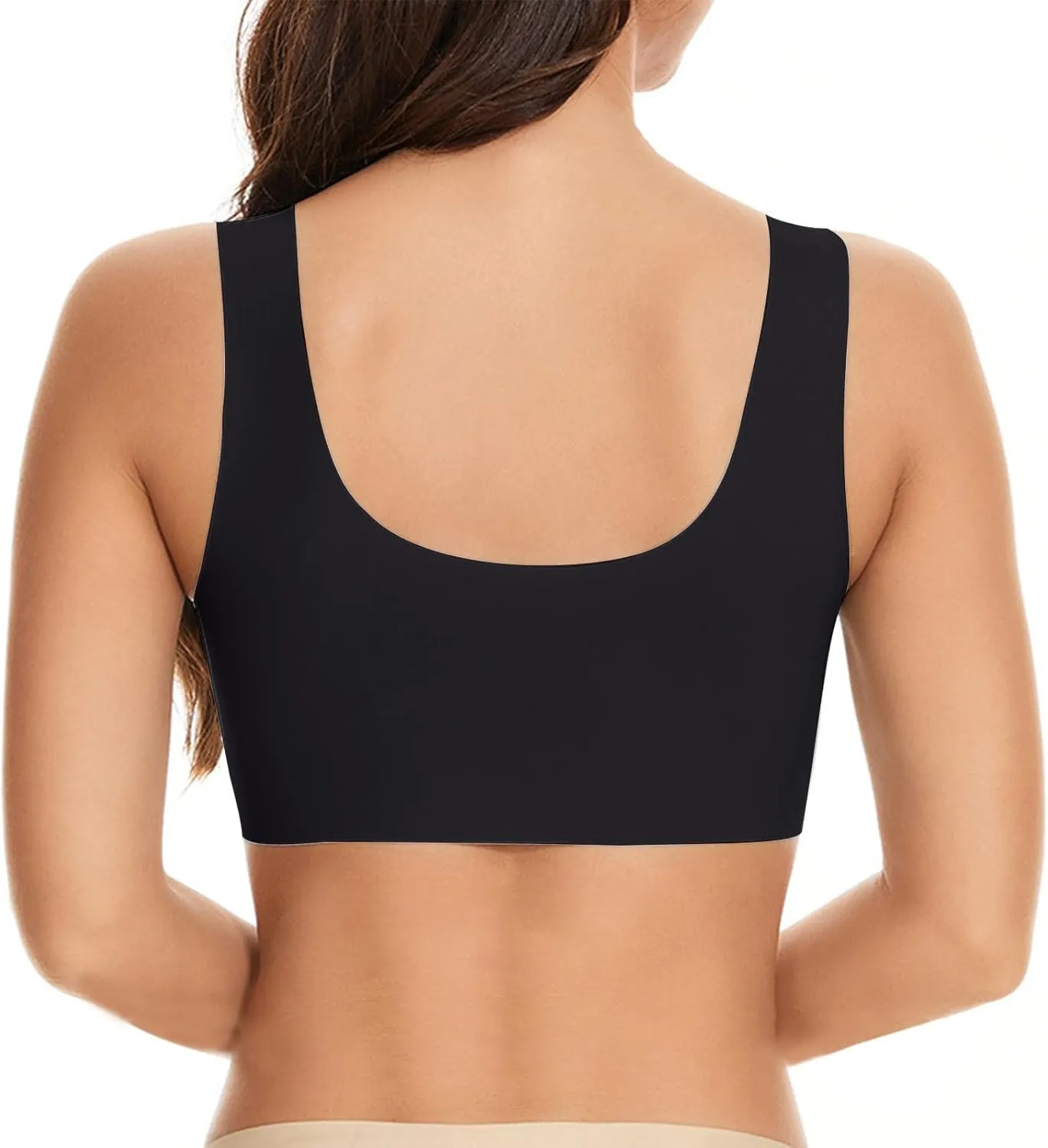 Womens Sports Thin Bralette with Mesh Panel Padded Cups Breathable Supportive Wear Comfortable Wireless Tank Top Bras