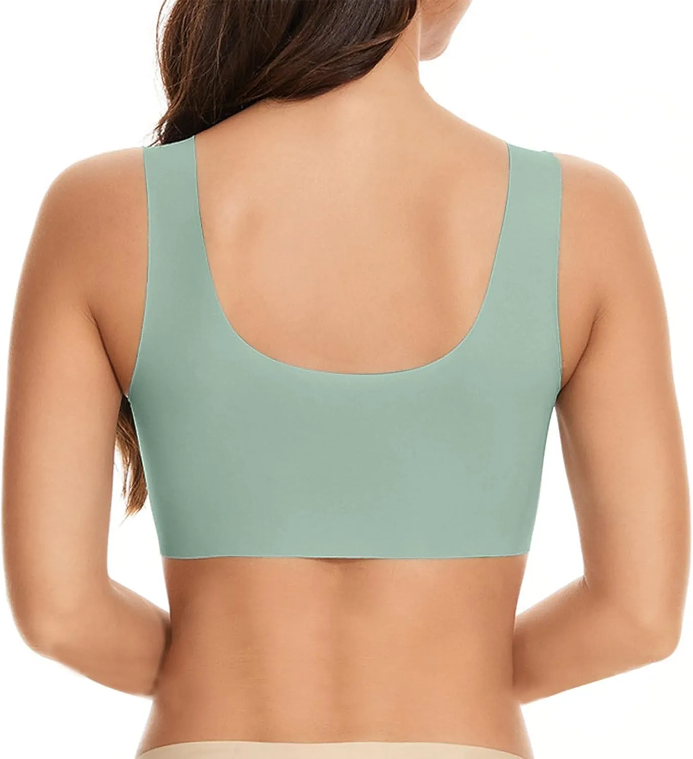 Womens Sports Thin Bralette with Mesh Panel Padded Cups Breathable Supportive Wear Comfortable Wireless Tank Top Bras