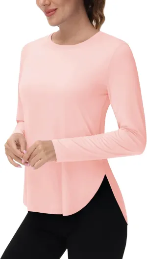 Women's Sun Shirts Long Sleeve Workout UPF 80  UV Protection Lightweight Quick Dry Outdoor Hiking Gym Tops