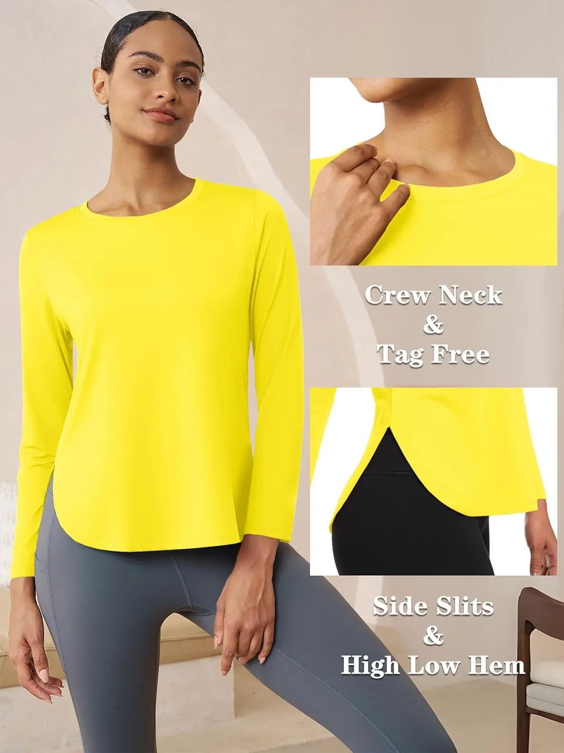 Women's Sun Shirts Long Sleeve Workout UPF 80  UV Protection Lightweight Quick Dry Outdoor Hiking Gym Tops