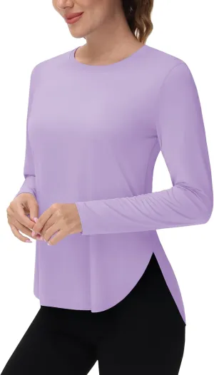 Women's Sun Shirts Long Sleeve Workout UPF 80  UV Protection Lightweight Quick Dry Outdoor Hiking Gym Tops