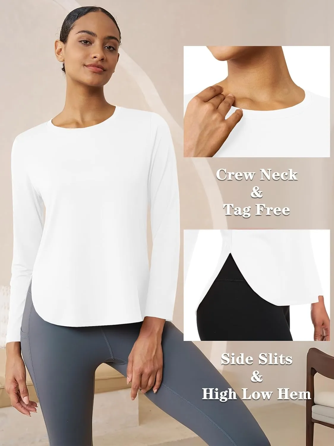 Women's Sun Shirts Long Sleeve Workout UPF 80  UV Protection Lightweight Quick Dry Outdoor Hiking Gym Tops