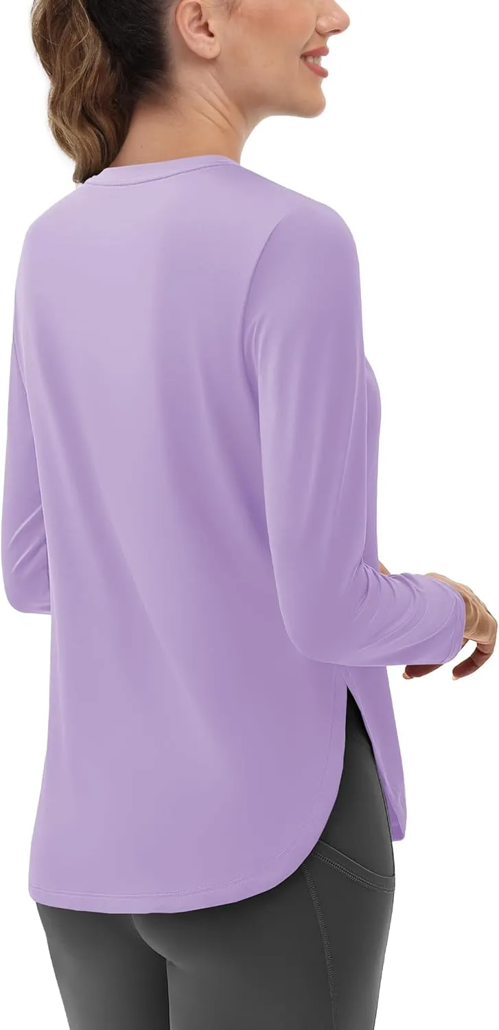 Women's Sun Shirts Long Sleeve Workout UPF 80  UV Protection Lightweight Quick Dry Outdoor Hiking Gym Tops