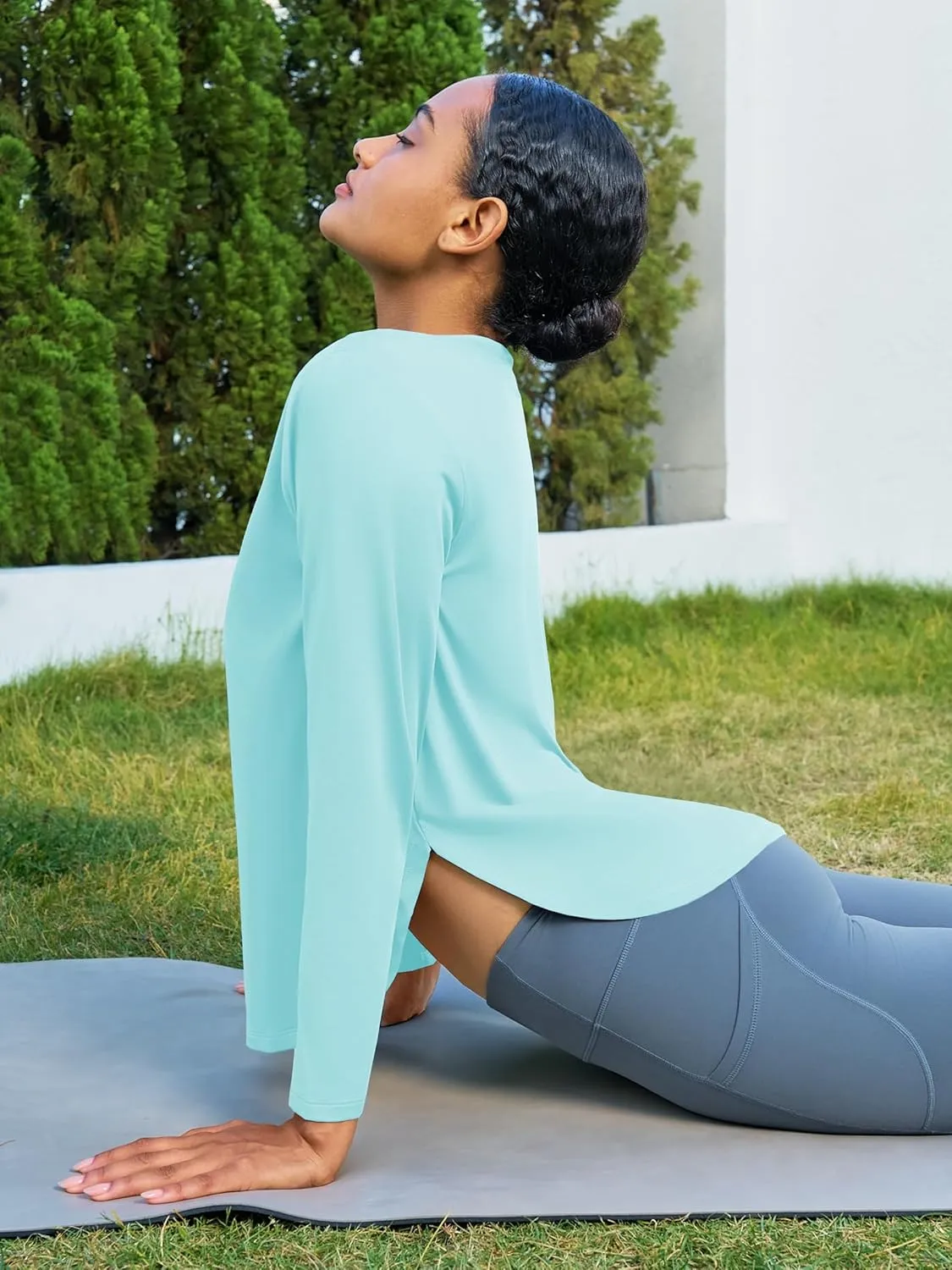 Women's Sun Shirts Long Sleeve Workout UPF 80  UV Protection Lightweight Quick Dry Outdoor Hiking Gym Tops