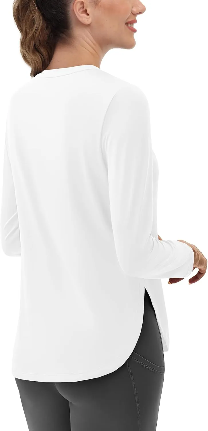 Women's Sun Shirts Long Sleeve Workout UPF 80  UV Protection Lightweight Quick Dry Outdoor Hiking Gym Tops