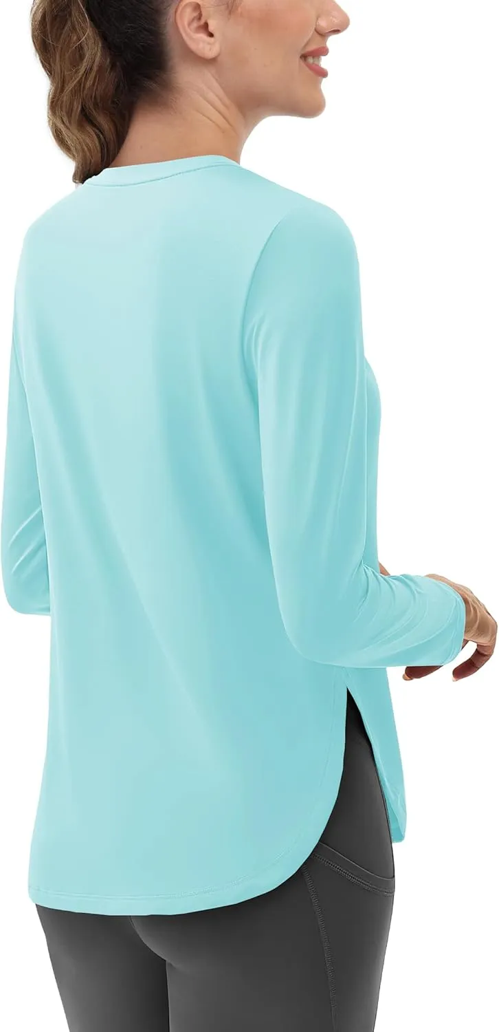 Women's Sun Shirts Long Sleeve Workout UPF 80  UV Protection Lightweight Quick Dry Outdoor Hiking Gym Tops