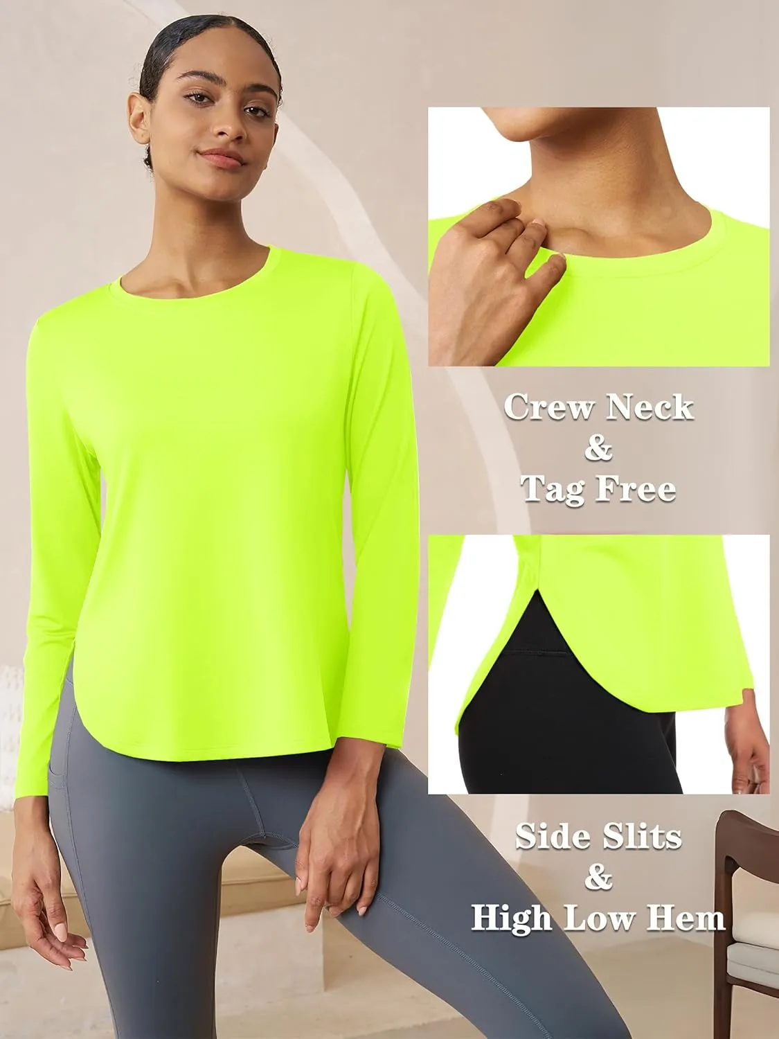 Women's Sun Shirts Long Sleeve Workout UPF 80  UV Protection Lightweight Quick Dry Outdoor Hiking Gym Tops