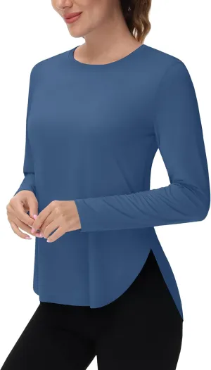 Women's Sun Shirts Long Sleeve Workout UPF 80  UV Protection Lightweight Quick Dry Outdoor Hiking Gym Tops