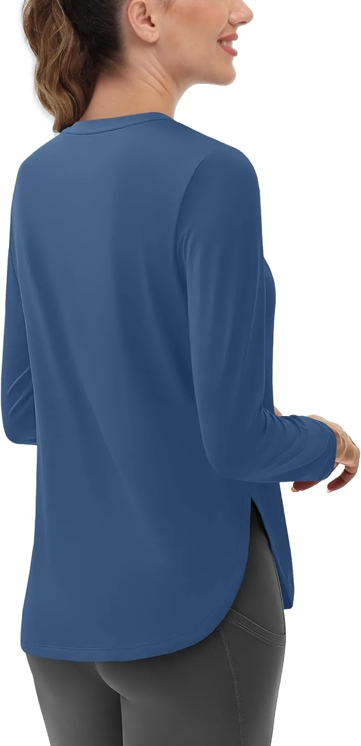 Women's Sun Shirts Long Sleeve Workout UPF 80  UV Protection Lightweight Quick Dry Outdoor Hiking Gym Tops