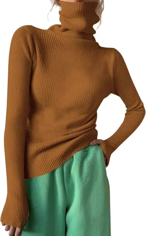 Womens Turtleneck Oversized Sweaters Wool Knit Bottom Female Long Sleeve Thick Loose Pullover Sweaters for Women