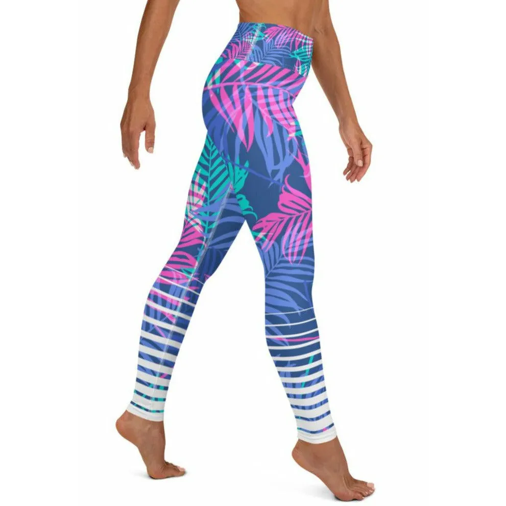 Women's UPF50  Swim Leggings - Kai Floral Stripe - Sale