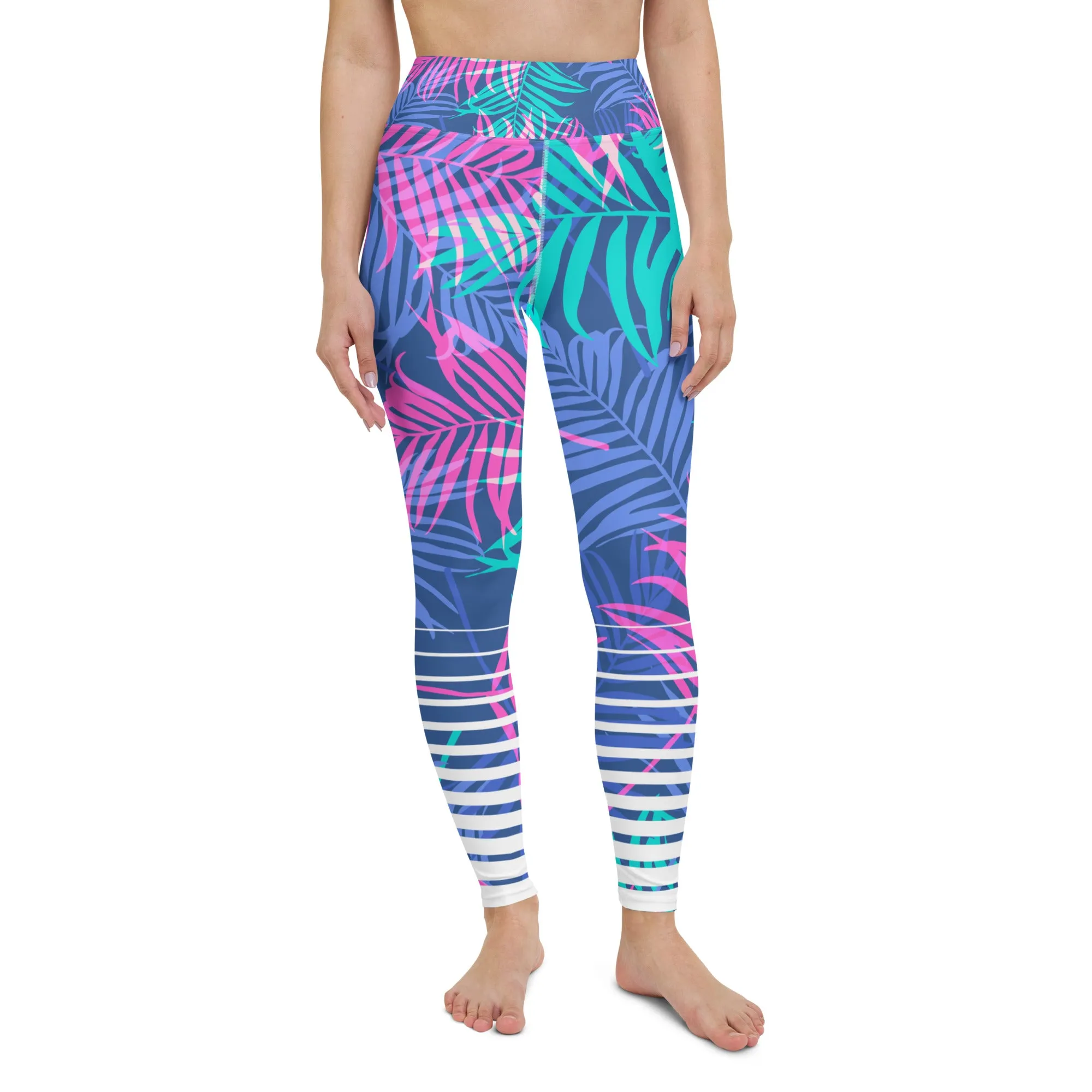 Women's UPF50  Swim Leggings - Kai Floral Stripe - Sale