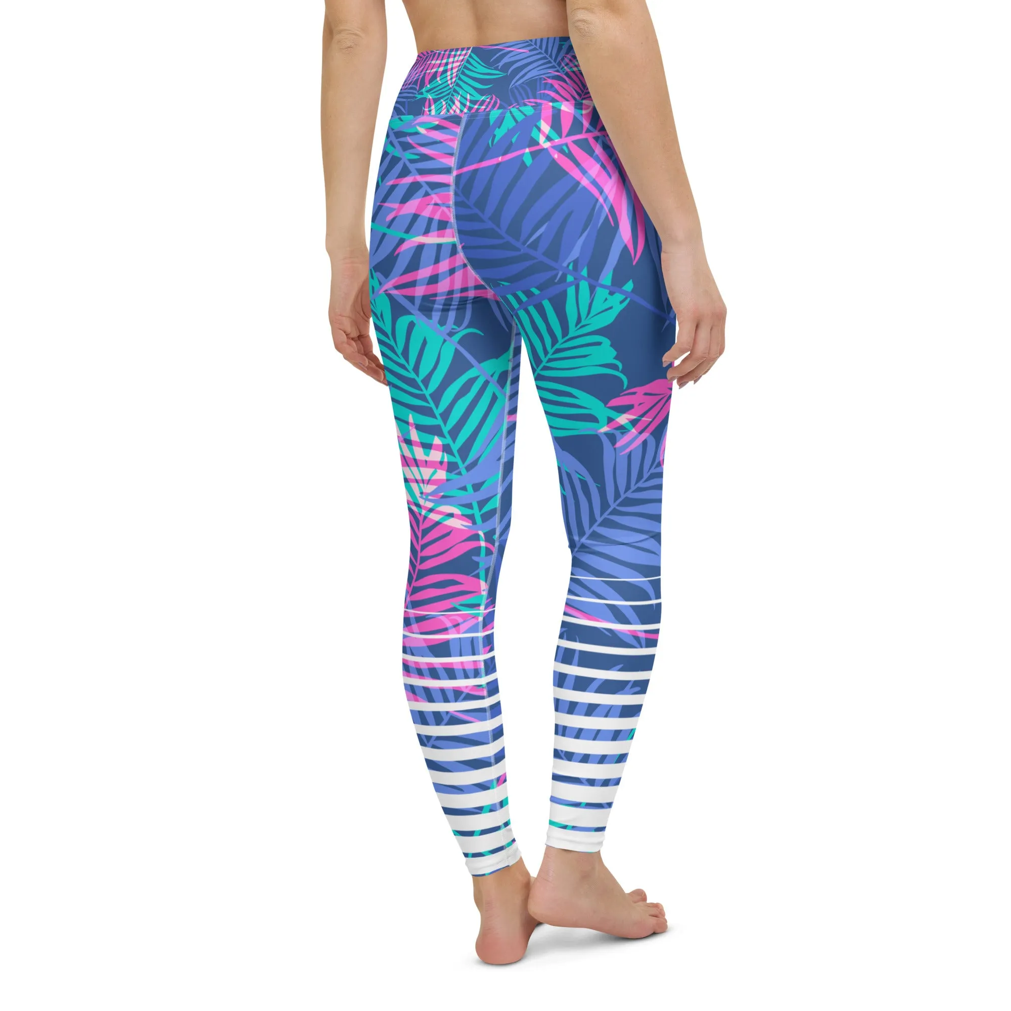 Women's UPF50  Swim Leggings - Kai Floral Stripe - Sale