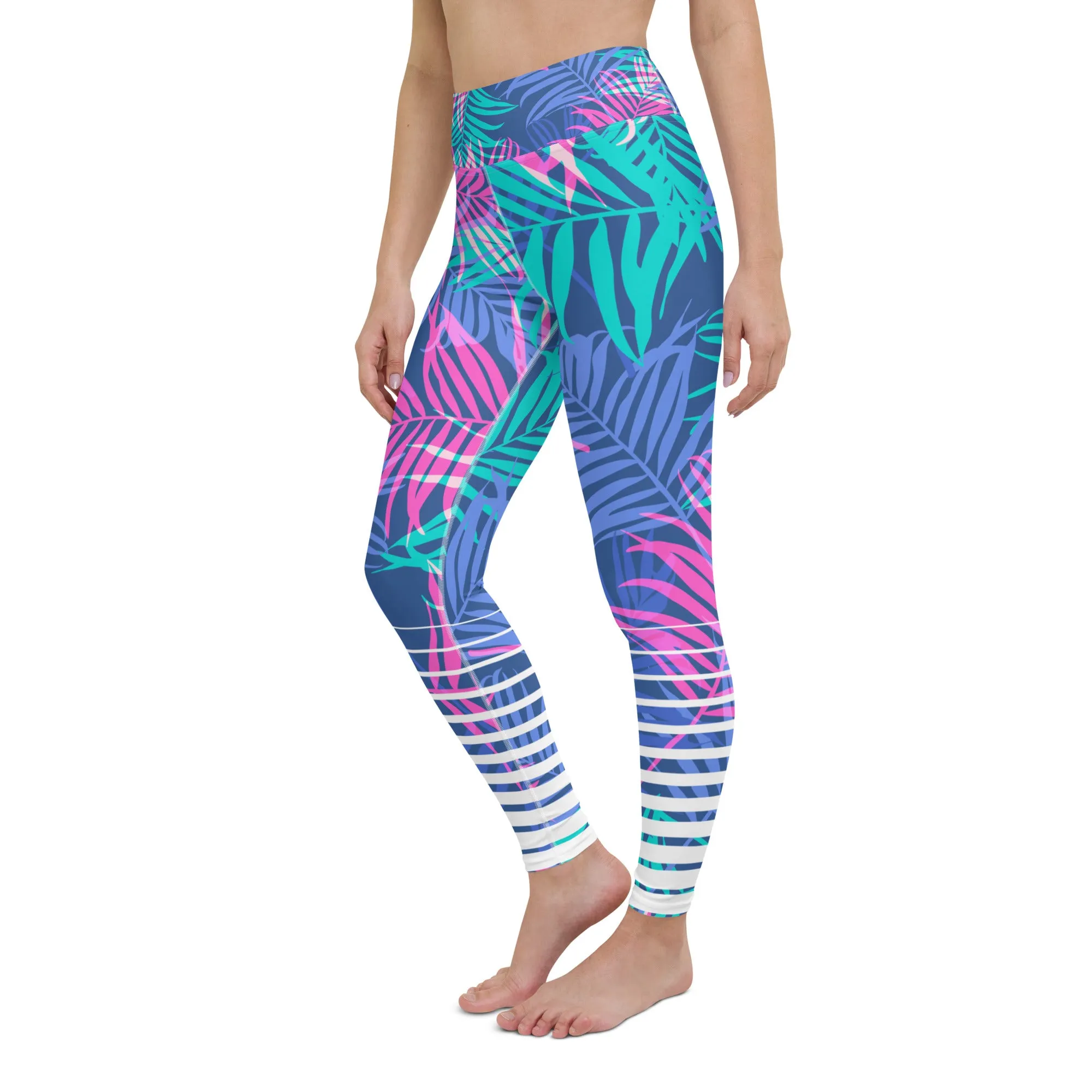 Women's UPF50  Swim Leggings - Kai Floral Stripe - Sale