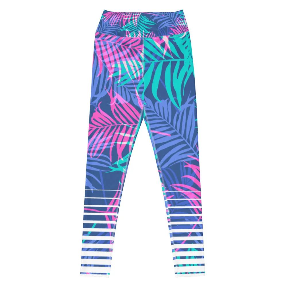 Women's UPF50  Swim Leggings - Kai Floral Stripe - Sale