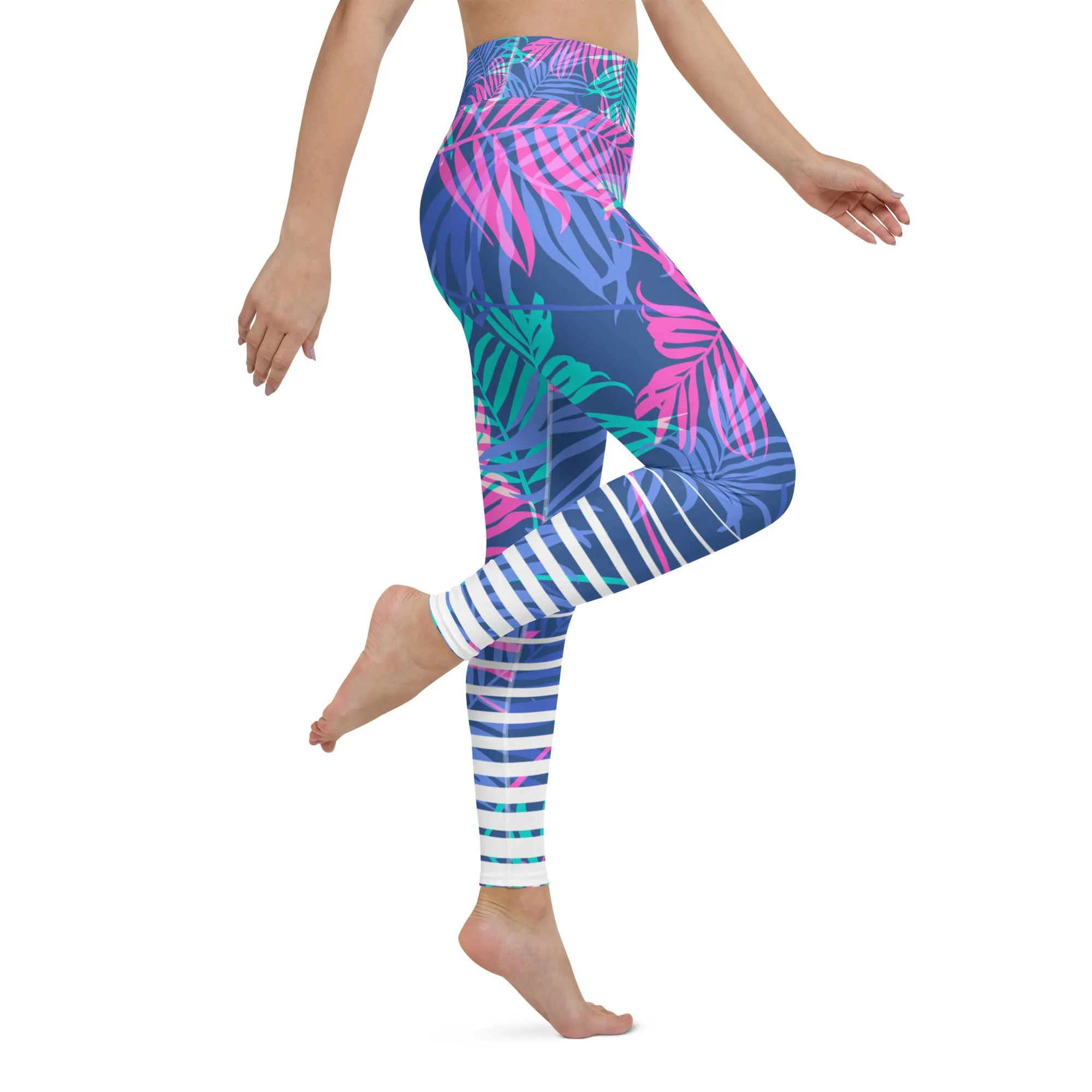 Women's UPF50  Swim Leggings - Kai Floral Stripe - Sale