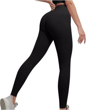 Women's Yoga Pants Solid Color High Waist Compression Butt Lift Workout Leggings Elastic Exercise Outdoor Trendy Pant