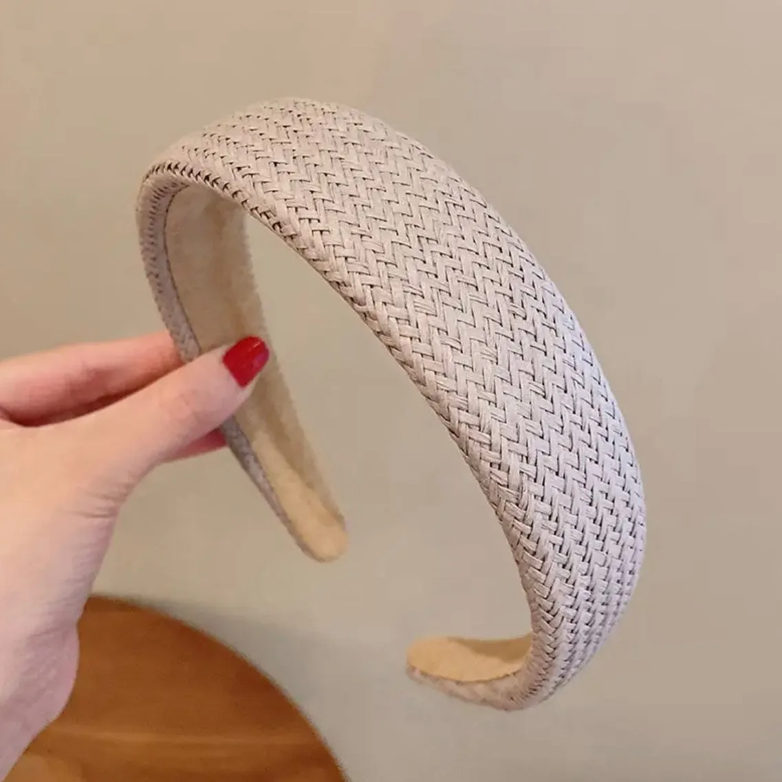 Woven Rattan Headband Style 5 - Grey