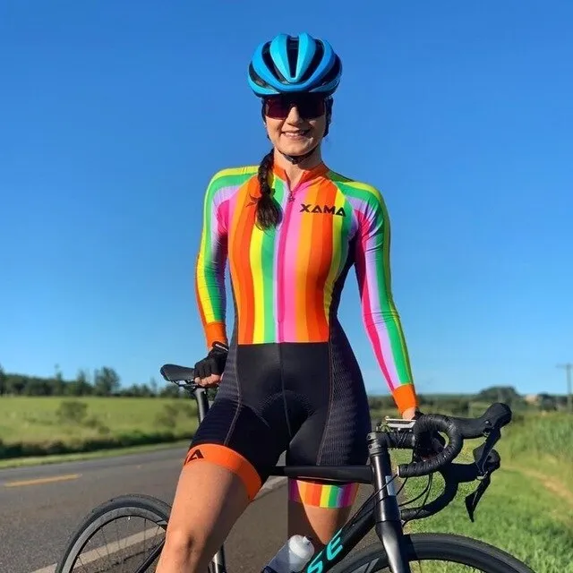 Xama women skinsuit cycling Jersey road bicycle Short sleeve jumpsuit summer cycles clothes Triathlon clothing ropa ciclismo mtb