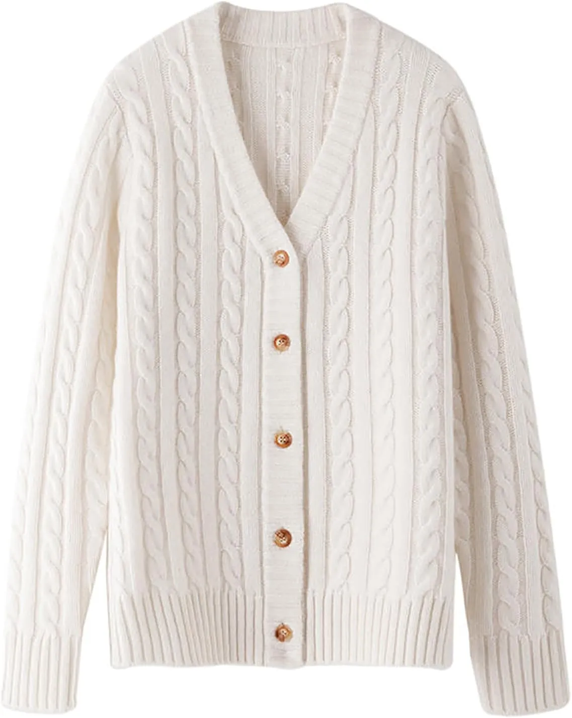 XUNRYAN Women's Sweaters Cardigan Dressy V-Neck Chunky Knit Sweater Casual Button Long Sleeve Jackets Winter Coat Outwear