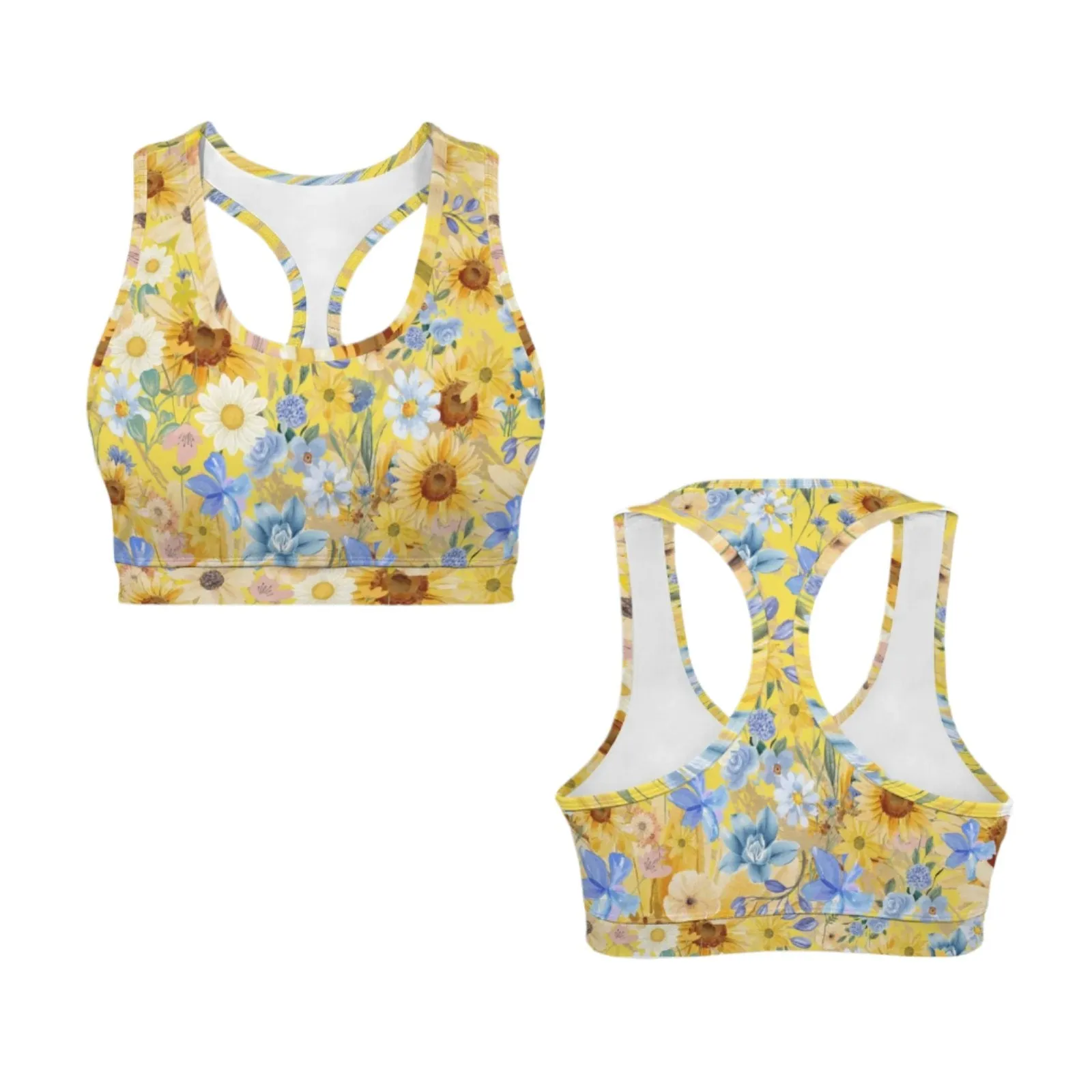 Yellow Floral Art Sports Top up to 5 XL (FWS)
