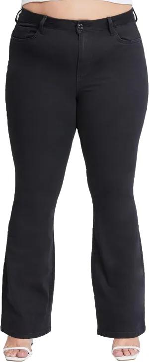 YMI Women's Plus Size Hyperdenim Super Stretchy Flare Jeans