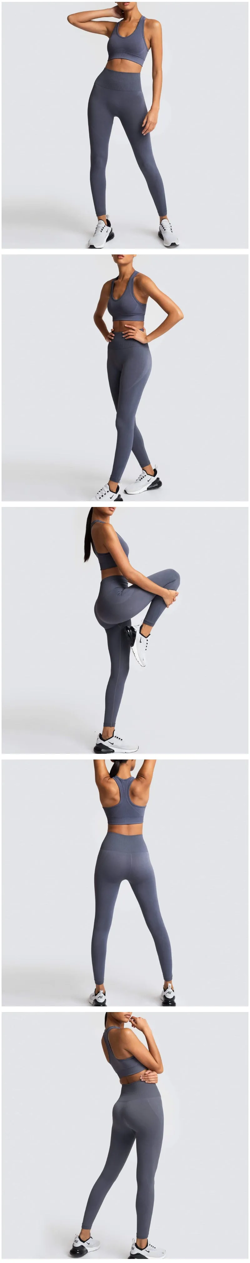 Yoga 2 Piece Set Leggings Elastic Sports Bras Gym Fitness Sportswear Workout Seamless Yoga Suit Sport Wear Suit Woman