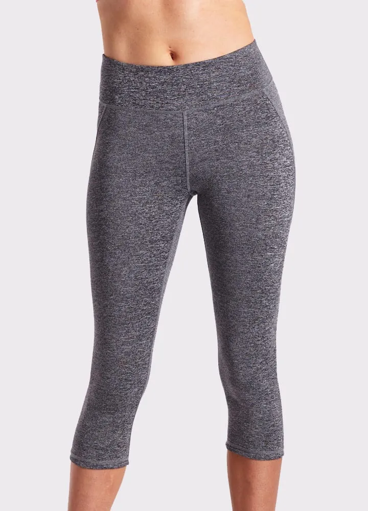 Yoga Pants Grey Marl Crop