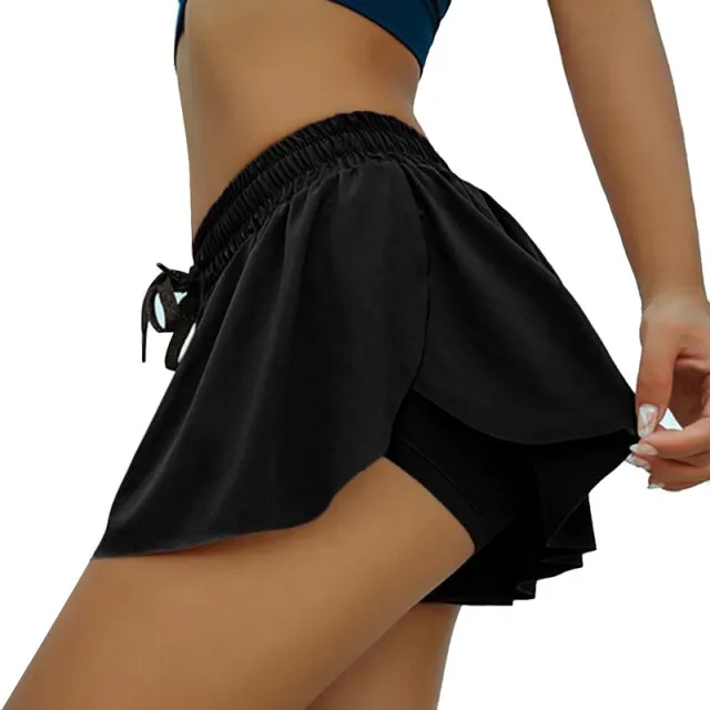 Yoga Shorts Running Cycling Biker Shorts Butt Scrunch Skirt for Women Girls 2 In 1 Marathon Quick Dry Gym Workout Sport Shorts