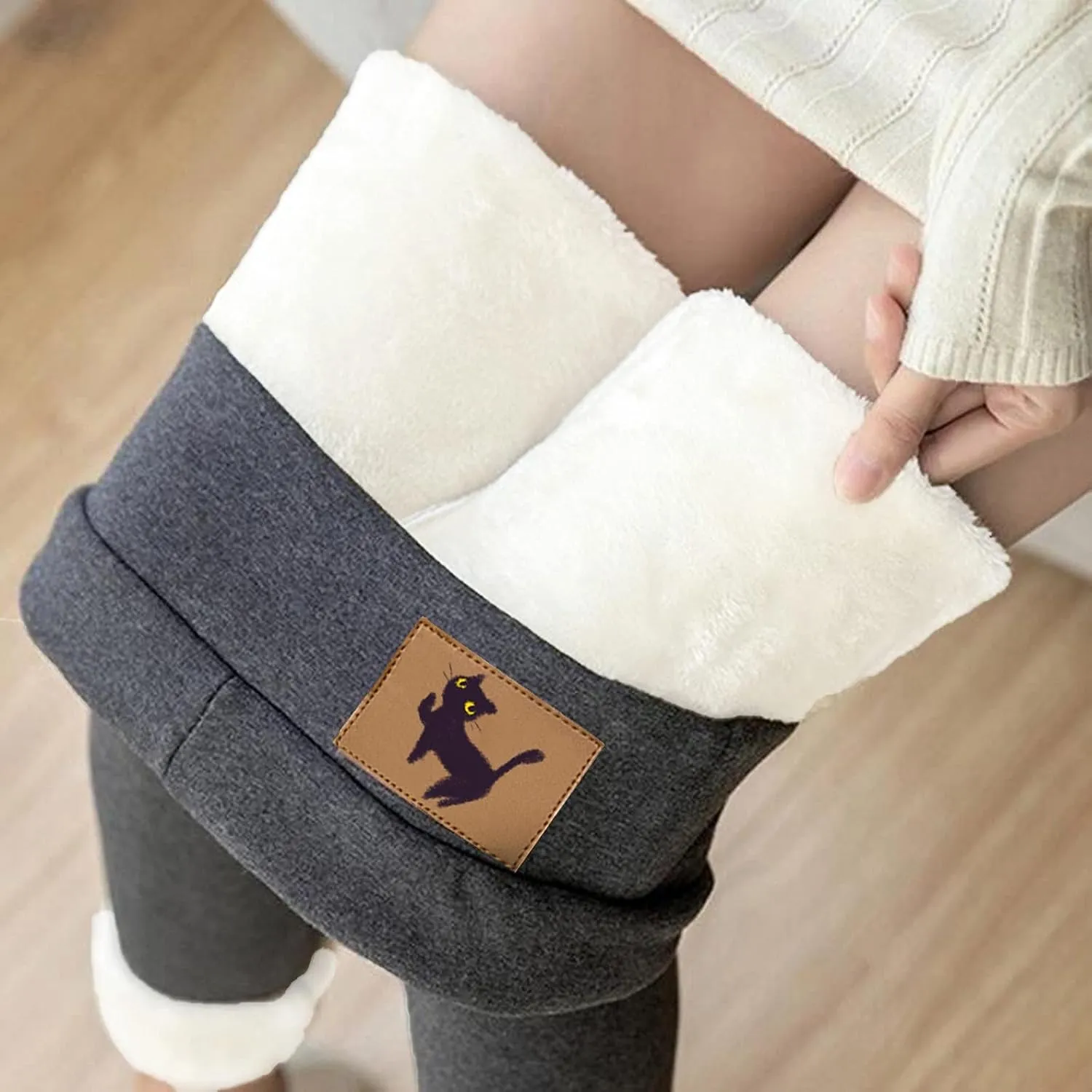 YRAETENM Fleece Lined Leggings Women Winter Warm Thick Thermal Velvet Pants Stretchy Soft High Waist Tummy Control Yoga Pants
