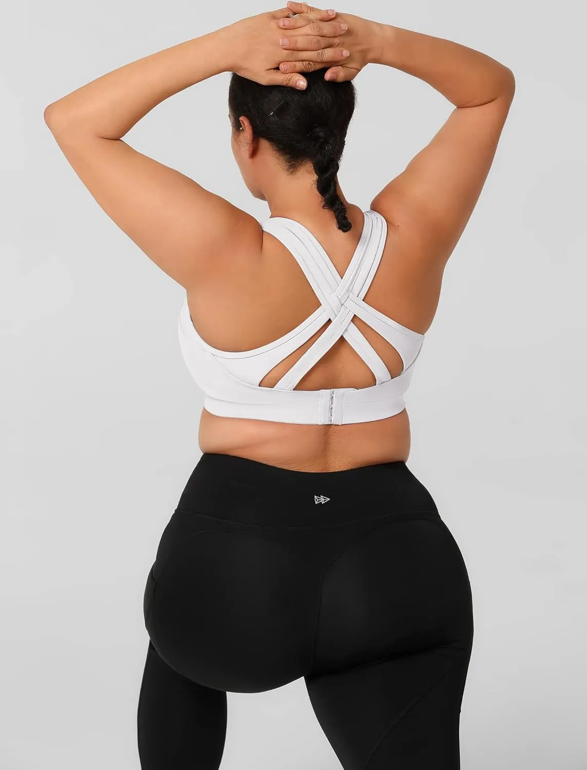 Yvette Women High Impact Sports Bras Criss Cross Back Sexy Running Bra for Plus Size