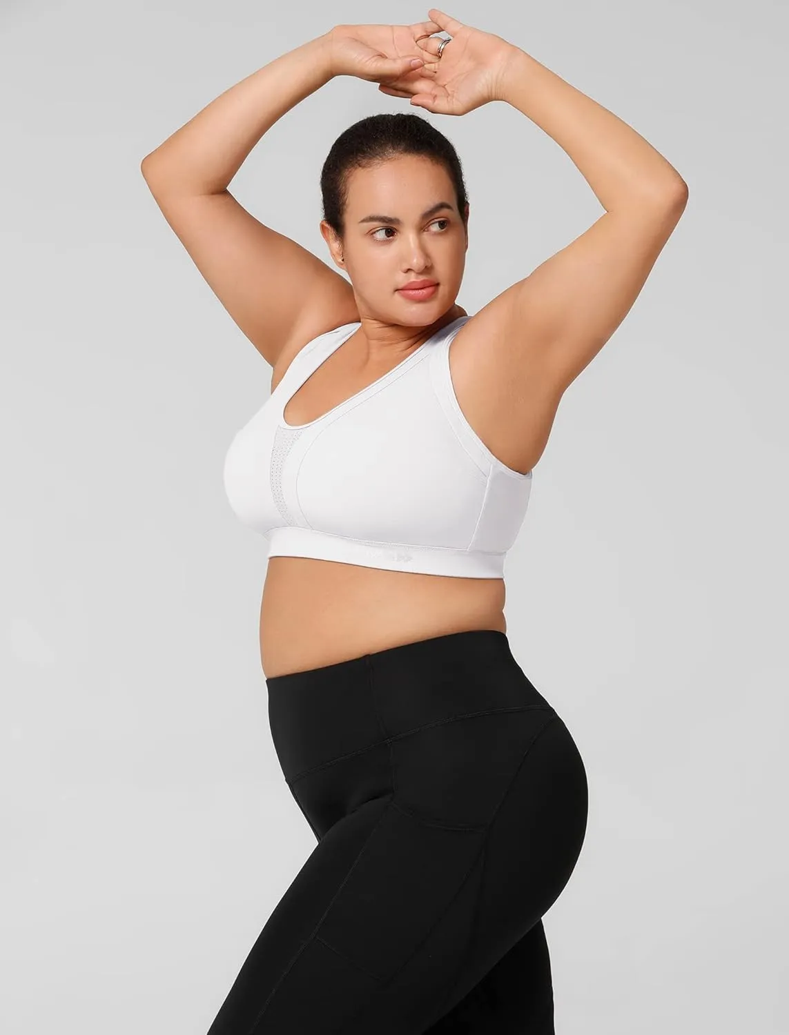Yvette Women High Impact Sports Bras Criss Cross Back Sexy Running Bra for Plus Size