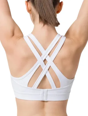 Yvette Women High Impact Sports Bras Criss Cross Back Sexy Running Bra for Plus Size