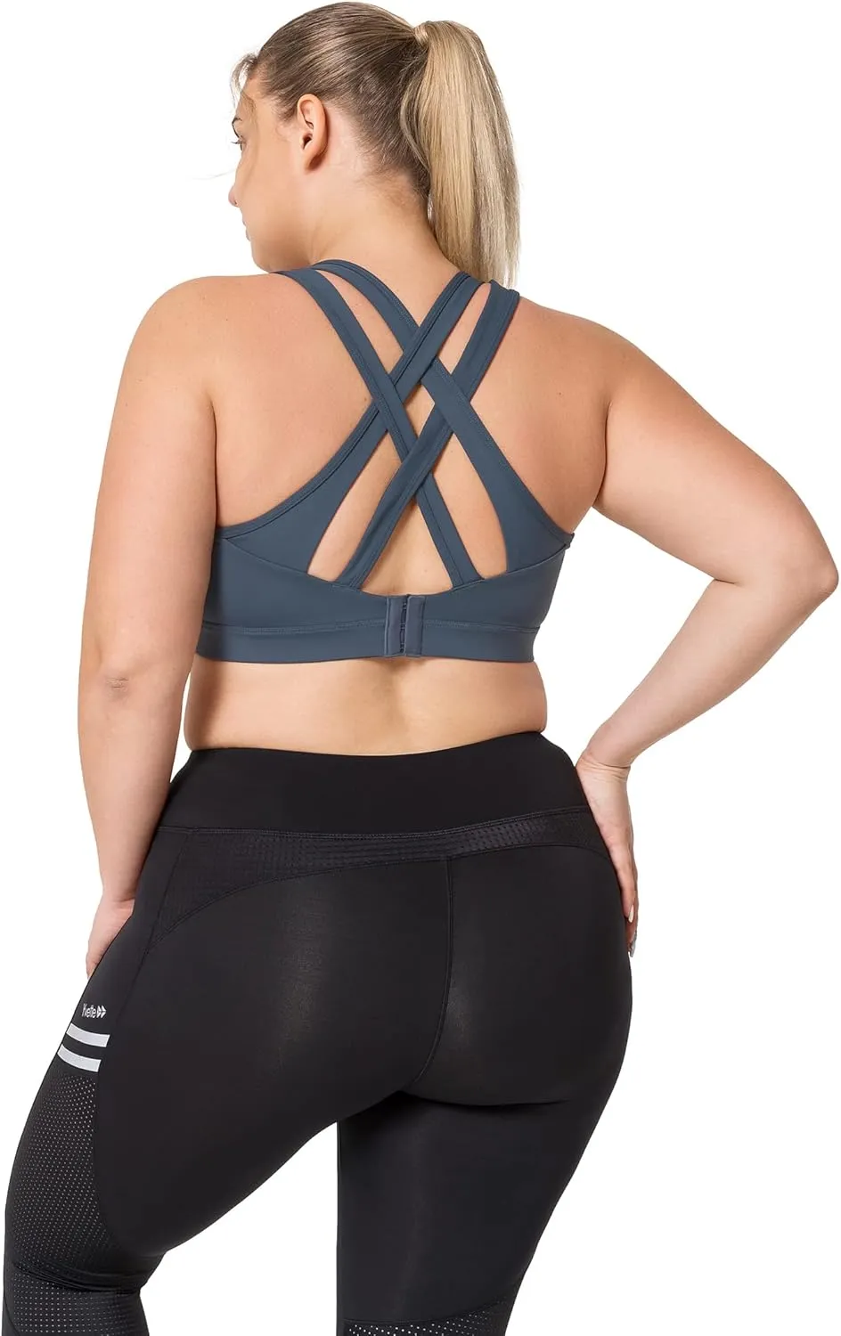 Yvette Women High Impact Sports Bras Criss Cross Back Sexy Running Bra for Plus Size