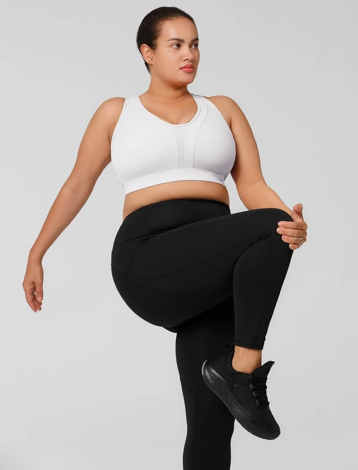 Yvette Women High Impact Sports Bras Criss Cross Back Sexy Running Bra for Plus Size